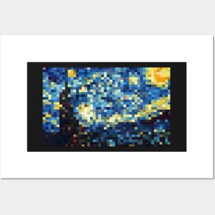 Starry Night Pixel Art Posters and Art